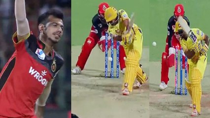 Video herunterladen: IPL 2019 CSK vs RCB : Yuzvendra Chahal clean bowled Ambati Rayudu, CSK in trouble | वनइंडिया हिंदी