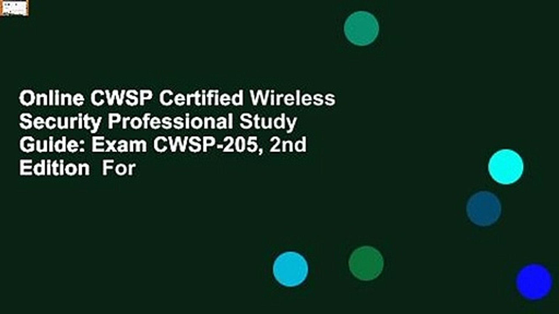 Cwsp Certified Wireless Security Professional Study Guide Exam Cwsp 205 Sns-Brigh10