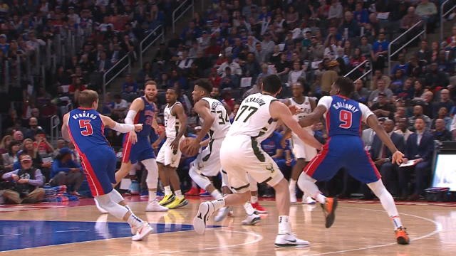 Giannis dunks over Pistons as Bucks seal semi-final spot