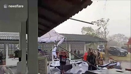 Tropical storms batter northern Thailand - but ease deadly air pollution