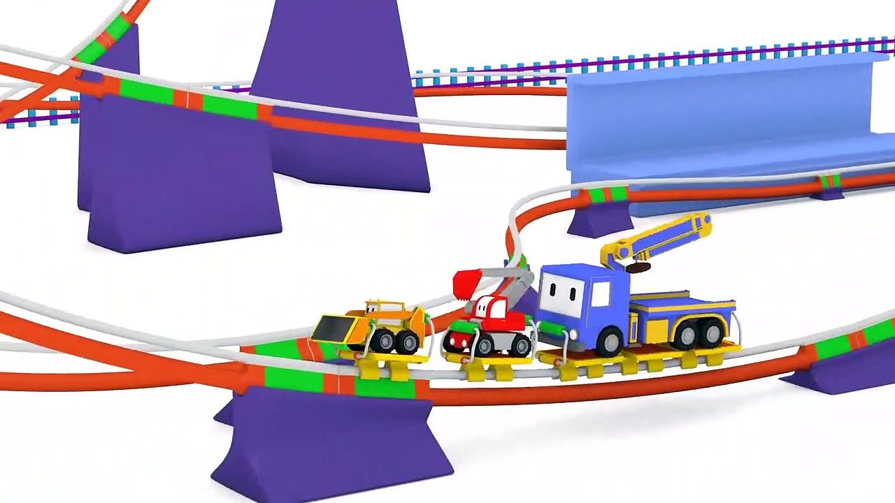 The ROLLER COASTER - Tiny Trucks Cartoon for Children - Toy trucks - Trucks Vehicles Video for Kids