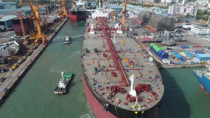 [기업] 대우조선, 초대형원유운반선 4척 건조... 2척 진수 / YTN