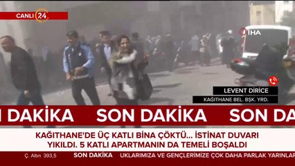 Kağıthane'de 5 katlı binada çökme