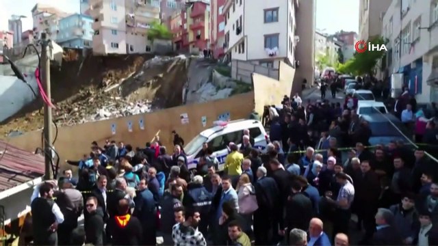 Kağıthane'de 4 katlı binanın çöktüğü alan havadan görüntülendi
