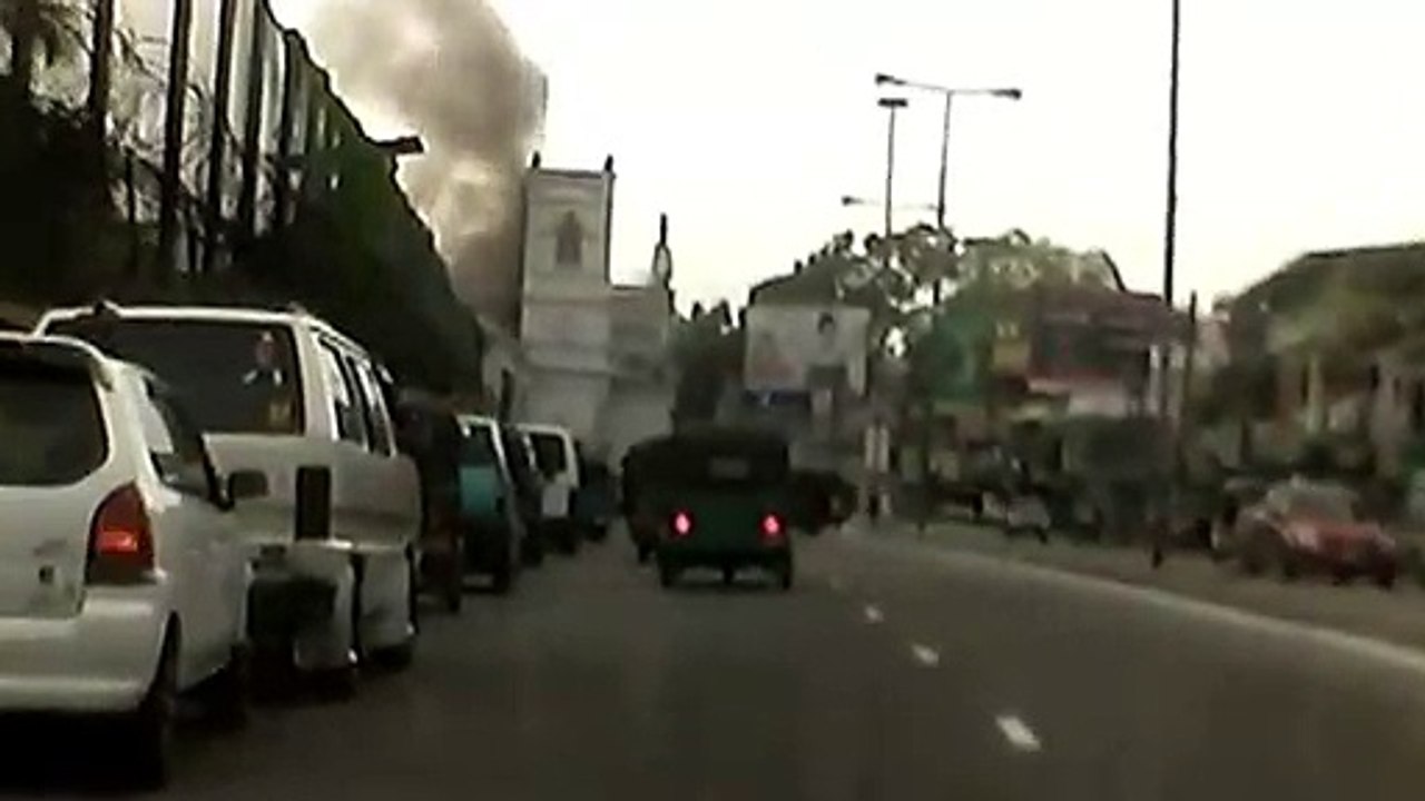 Videokamera fängt Anschlag in Sri Lanka ein