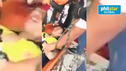 Firemen are jubilant following the rescue of another survivor earlier trapped inside the collapsed Chuzon supermarket in Porac, Pampanga