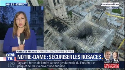 Notre-Dame: avant l'arrivée de la pluie demain, il faut encore sécuriser les rosaces et le toit
