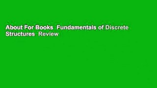 About For Books  Fundamentals of Discrete Structures  Review