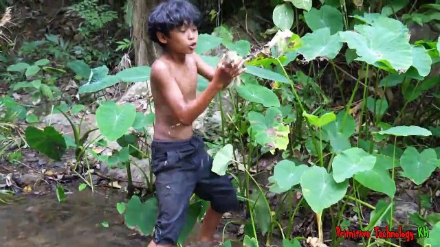 La Technologie Primitive - Manger de délicieuses - Cacth et de la cuisson des grenouilles