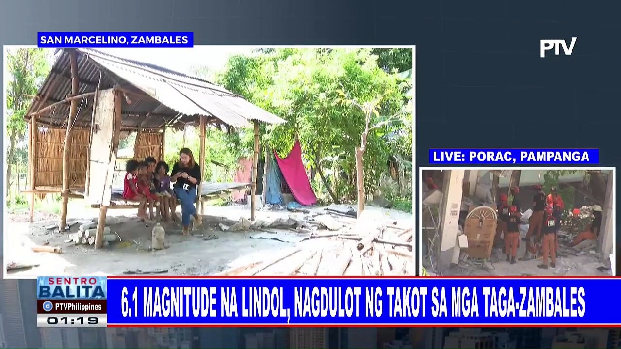 6.1 magnitude na lindol, nagdulot ng takot sa mga taga-Zambales