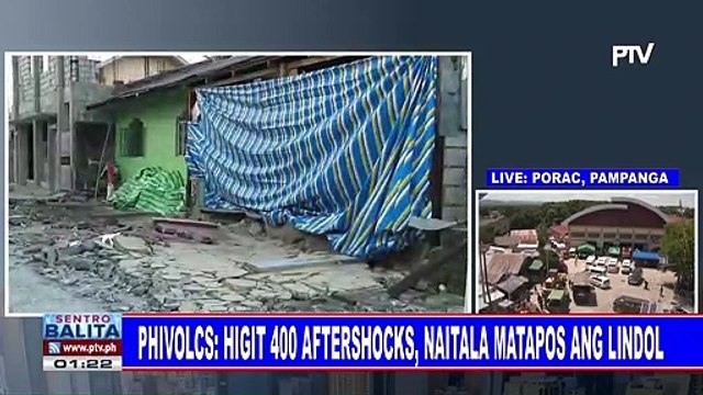 PHIVOLCS: Higit 400 aftershocks, naitala matapos ang lindol