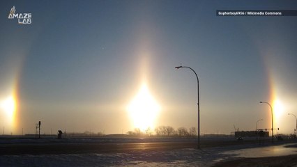 Stunning Solar Phenomenon Called 'Sundogs' Light Up the Sky
