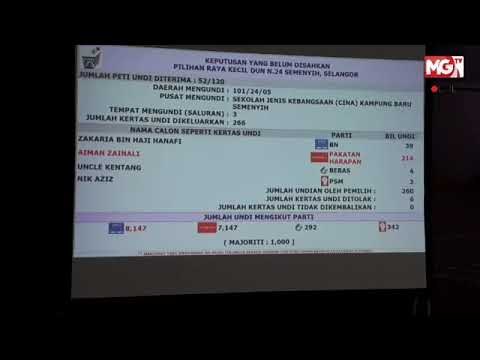 MGTV LIVE | Proses pengiraan dan penjumlahan rasmi 116 peti-peti undi PRK N.24 Semenyih