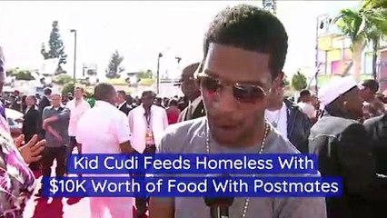 Kid Cudi Feeds Homeless With $10K Worth of Food With Postmates