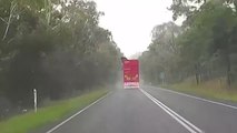 Une vache tente de s'échapper d'un camion ! Par le toit !!!