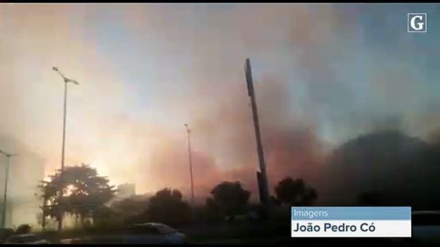 Fumaça toma conta da pista da Dante Michelini
