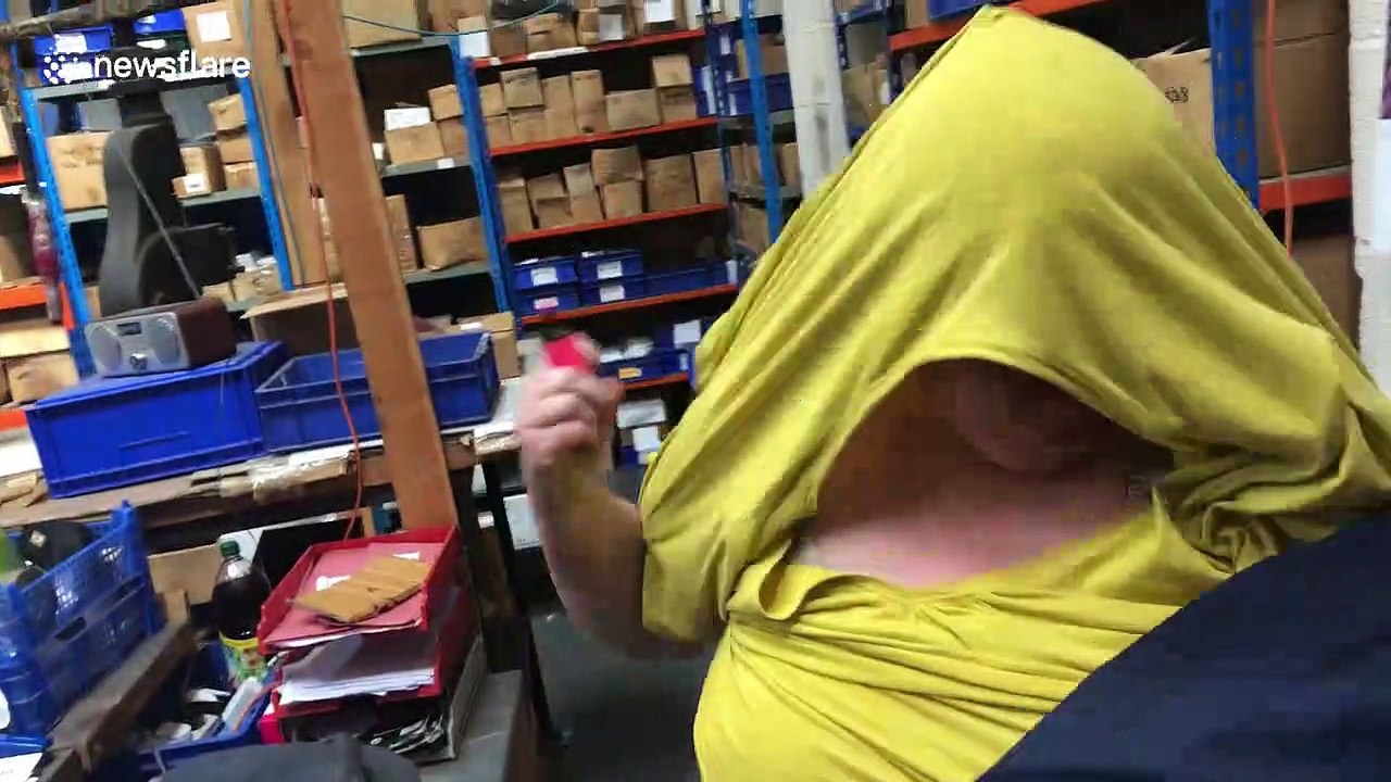 Hilarious terrified facial expressions as joker pranks co-worker everyday in a series of clips