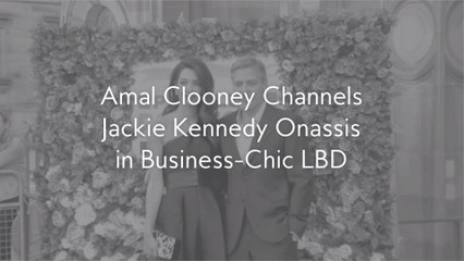Amal Clooney Channels Jackie Kennedy Onassis in Business-Chic LBD
