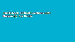 Full E-book  Critical Locations (d20 Modern S.)  For Kindle