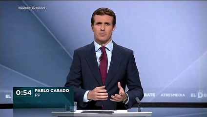 Debate a 4 Atresmedia: Minuto final Pablo Casado