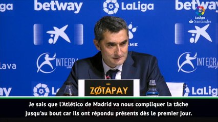 34e j. - Valverde : "L'Atlético va nous compliquer la tâche jusqu'au bout"