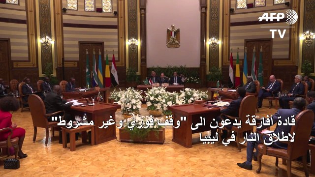 قادة أفارقة يدعون الى وقف فوري وغير مشروط لاطلاق النار في ليبيا