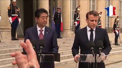 Déclaration conjointe de Macron avec le premier ministre du Japon à Paris
