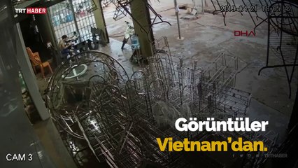 Vietnam'da üzerine gelen aracı son anda fark eden kişiyi refleksi kurtardı