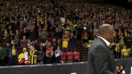 John Barnes entertains Watford fans at half-time with World Cup song