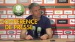 Conférence de presse RC Lens - FC Lorient (0-1) : Philippe  MONTANIER (RCL) - Mickaël LANDREAU (FCL) - 2018/2019