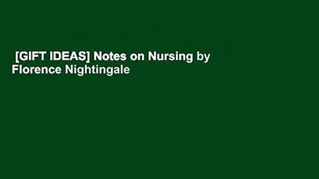 [GIFT IDEAS] Notes on Nursing by Florence Nightingale