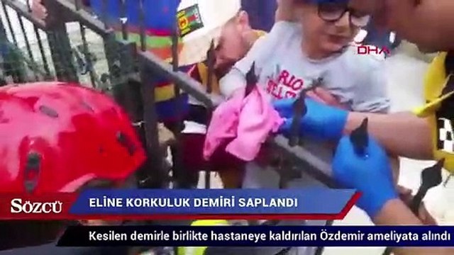 Eline korkuluk demiri saplandı