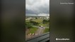 Funnel cloud spotted forming from distance in Bryan, Texas