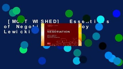 [MOST WISHED]  Essentials of Negotiation by Roy Lewicki