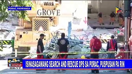 Isinasagawang search and rescue ops sa Porac, puspusan pa rin
