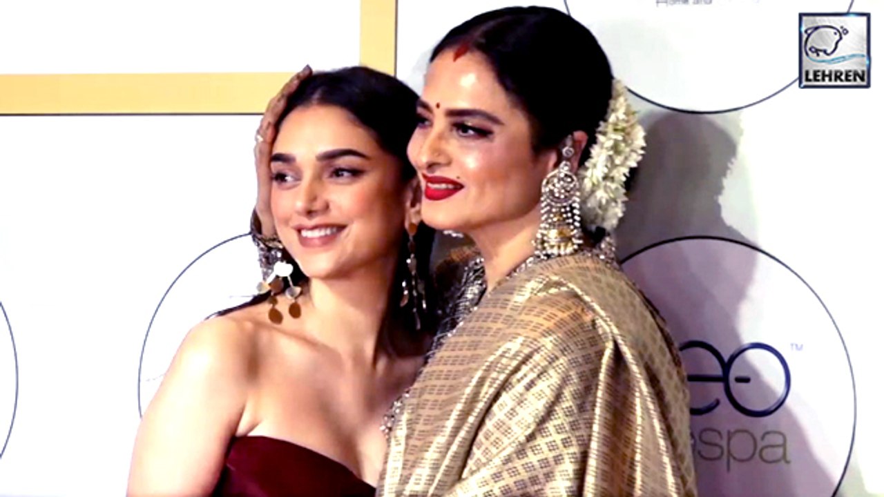 Rekha & Aditi Rao Hydari Share Hugs & Kisses At Global Spa Awards