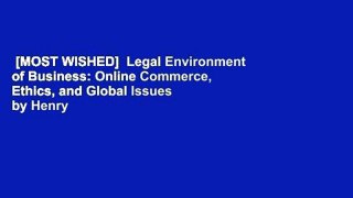 [MOST WISHED]  Legal Environment of Business: Online Commerce, Ethics, and Global Issues by Henry
