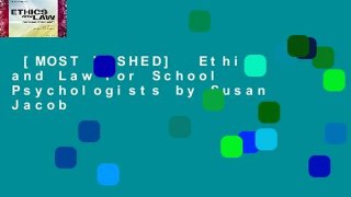[MOST WISHED]  Ethics and Law for School Psychologists by Susan Jacob