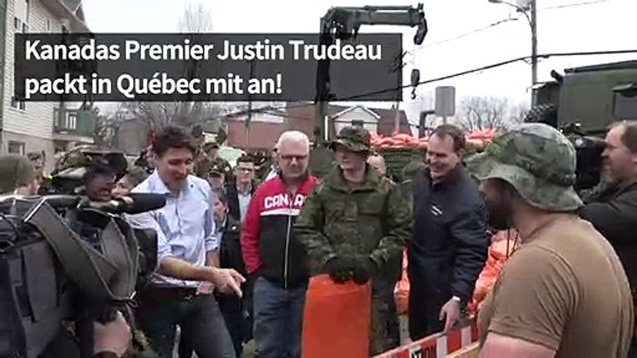 Ärmel hoch! Premier Trudeau befüllt Sandsäcke
