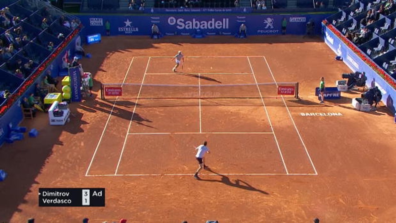 تنس: بطولة برشلونة: ديميتروف يتغلّب على فيرداسكو 6-2، 6-7 و6-3