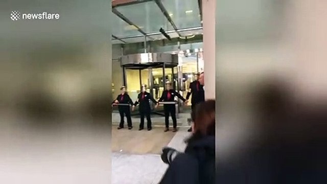 Extinction Rebellion protesters glue themselves to London Stock Exchange