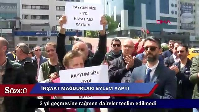 Dumankaya inşaat mağdurları TMSF önünde eylem yaptı