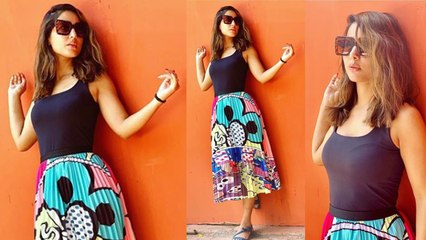 Hina Khan looks stunning in tank top & graffiti skirt: Check Out Here |Boldsky