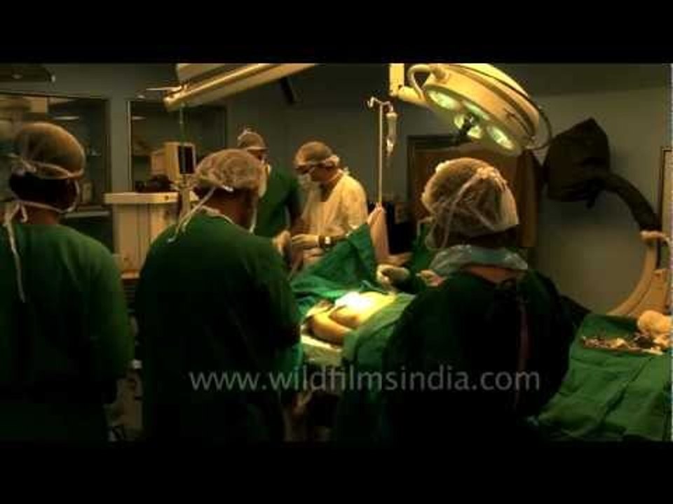 Mechanical ventilator used during a breast surgery