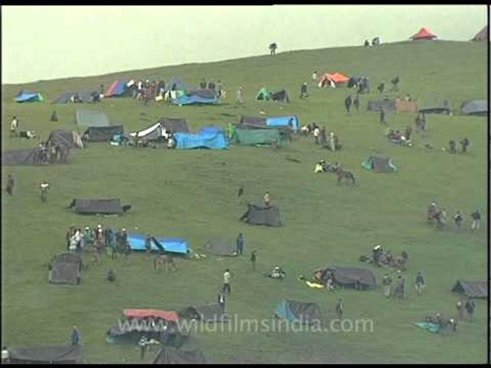 Meadow camp: Devotees halt during the Nanda Devi Raj Jat Yatra