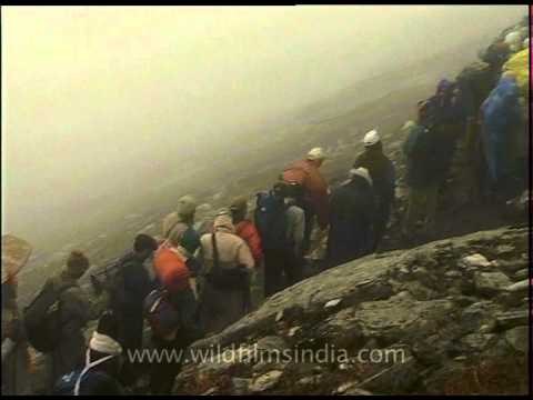 Devotees on the tough trekking route to Nanda Devi Raj Jat