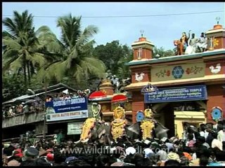 Ayyappa idol of Shree Dharmasastha temple being carried on an elephant