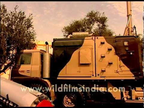 BrahMos missiles and military tank of the Indian army