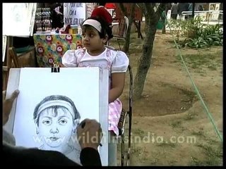 Portrait artist's strokes at Dilli Haat