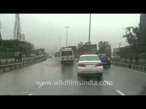 Water logging on the way to Manesar, Haryana
